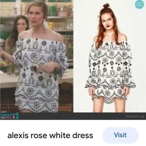 Zara Dress famously worn by Alexis from Schitts Creek Black & White Mini Dress